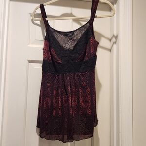 Express Y2K lace trim top with lining womens size Large